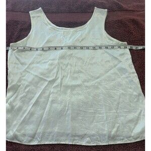 Women's Blouse Sleeveless White L? Soft Satin-Like Material